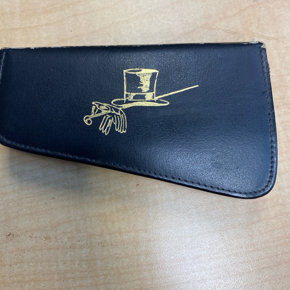 Vintage Gentleman Brush and Manicure Set Built In Zip Around Closure Leather